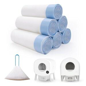 후모이 및 프사이트고 셀프 클리닝 쓰레기통용 고양이 쓰레기통 라이너 120개, 두꺼운 튼튼한 고양이 쓰레기 봉투 교체, 3-4갤런 용량