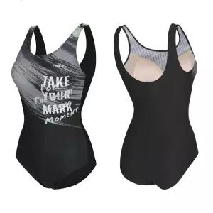 티막 여성 U백 로우컷(일체형브라캡)피트니스 원피스 수영복 LKF0101 BK_EIS