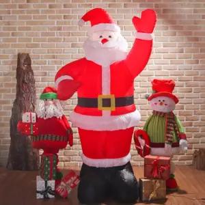 대형 산타 에어벌룬 자동펌프 장식 200cm 벌룬 에드룬 크리스마스 성탄 이벤트 분위기 매장 야외