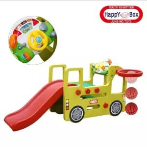 스쿨버스 미끄럼틀+멜로디판 운전놀이 완구 어린이 유아동 실내용 이기구 키즈카페 마당