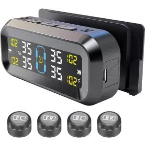 4개의 외부 센서와 6개의 알람 모드가 있는 솔라 및 USB 충전기-TPMS LCD 디스플레이 화면