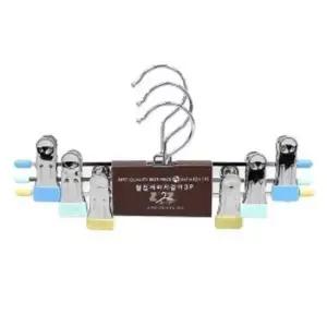 [생활] 정장 바지걸이 행거 3P 철집게 옷걸이 치마용 수납용품