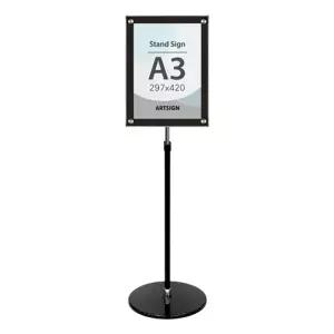 스탠드꽂이A3(자석 원폴) 4742POP 철제 POP거치대 메뉴 안내문 광고물 광고 게시 포스터 안내판 이동식