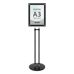 스탠드꽂이A3(자석 투폴) 4744POP 철제 POP거치대 메뉴 안내문 광고물 광고 게시 포스터 안내판 이동식