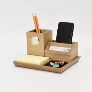 [문구/오피스] 우드정리함 데스크정리 명함꽂이 탁상용시계 사무용오거나이저