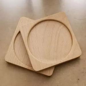 7day 스퀘어 우드 코스터 2p세트(라이트) 컵받침원목대 티코스터 나무 잔받침 매트 찻잔 커피 테이블웨어