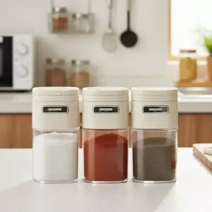 헬로제인 2구 정량조절 양념통 소금 조미료통 양념병 세트 보관 고추가루 설탕 답례품 행사 돌잔치 선물