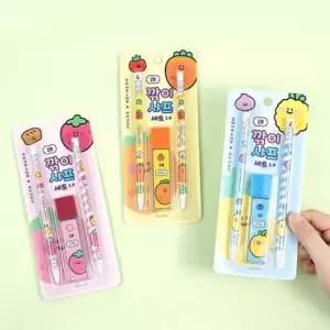 잘써지는샤프 핑크풋 당근친구들 깎이 샤프 세트