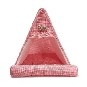 [반려] 강아지 펫방석 삼각하우스 레드 인테리어용품 체크