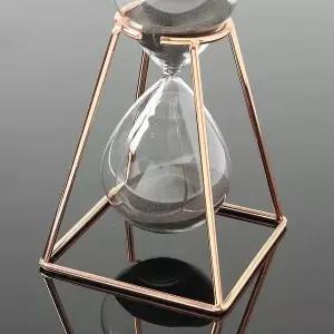 [골드스마일]유리 30분 사우나 로즈골드 메탈 모래시계