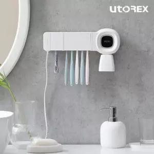유토렉스 국산 내열 히팅 칫솔 살균기 건조기 소독기 벽걸이용 분리세척 + 거꾸로 양치컵 UTC-42W-KP
