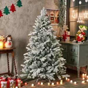 화이트크리스마스트리 고급진 눈내린 전나무 150cm 덮힌 성탄 겨울 내린 인테리어소품 분위기
