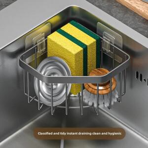 가정호환용 주방 싱크대 거치대 조절 가능 비누 스폰지 선반 벽걸이 배수 바구니 플라스틱 액세서리