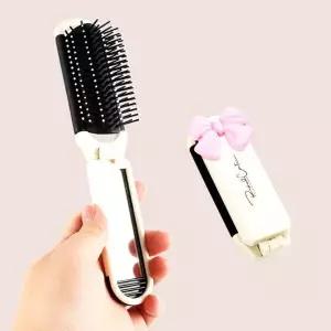 [골드스마일]휴대용 접이식 빗 거울 접이식헤어빗