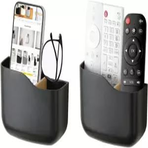 SUNFION 벽걸이 리모컨 TV 팬 홀더 머리맡 캐디 벽 정리함 휴대폰 사무용 접착 미디어 플레이어 컨트롤러