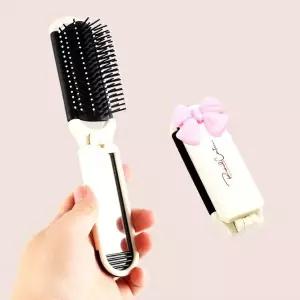 휴대용 접이식 빗 거울 접이식헤어빗