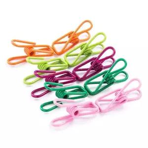 세트 집게 스틸 컬러 10개