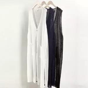 빅사이즈롱베스트 0321L507 랑디시스루펀칭니트조끼 RM 1152264