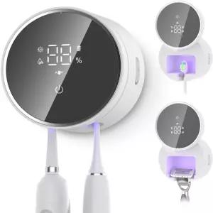 대부분의 칫솔에 적합한 홀더 및 클리너 면도기 건조기 자동 개폐 커버 충전식 벽걸이