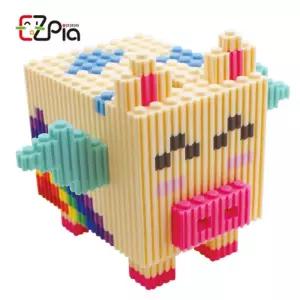 이지 툭툭블럭 날면돼지 저금통 블록 만들기 창의력놀이