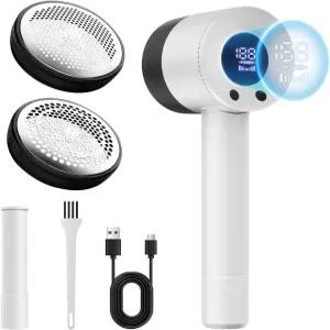 힙시온 패브릭 면도기 보푸라기 제거기 6 블레이드 헤드가 있는 10700 RPM 스웨터 숨겨진 롤러 3단 퍼즈