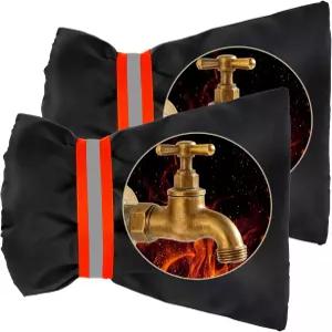 겨울용 야외 수도꼭지 커버 2팩 6.7인치 W x 8.3인치 H 양말 동파 방지 파이프 재사용 가능 방수 절연