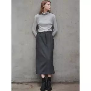 MaLoupe 3107 스트레치 H 라인 스커트 다크그레이 1153314