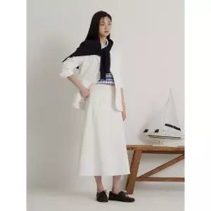 빈폴레이디스 벨티드 롱 스커트 - 화이트 1152649