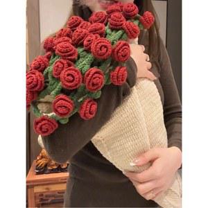 장미 꽃다발 담요 DIY 크로셰 인공 Sandlot 뜨개질 면사 미완성 티브 선물 패션