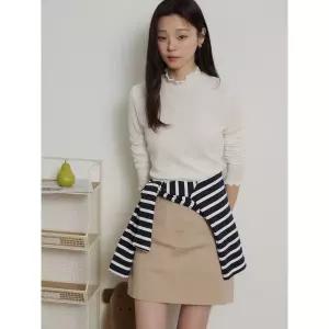 빈폴레이디스 B. my 골지 러플넥 저지 블라우스 - 아이보리 1074223