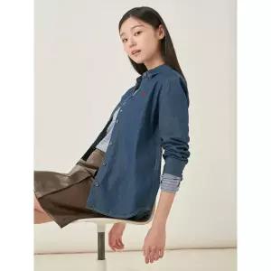 빈폴레이디스 인디고 데님 레귤러핏 셔츠 - 블루 1118084