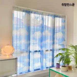 구름 쉬폰커튼 인테리어 100x170 베란다커튼