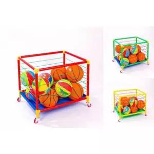 공 정리함 바구니 이동 수납 정리 없음) 단층 레드 (바퀴 볼