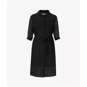 [숲][SOUP] 셔츠 칼라 벨티드 시스루 원피스 (OY5OPTG)