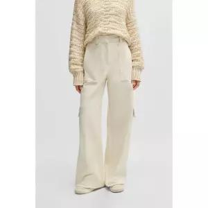 BOSS 브랜드관 [30프로 할인][SP25] 여성 루즈핏 코튼 트윌 카고 팬츠 오픈 화이트(50533234118)