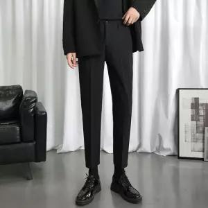 팬츠 남성 여름 일자 아이스 슬림 스키니핏 정장 솔리드 캐주얼팬츠 9부 원픽2