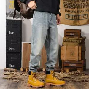 남자 가을 자수 빅사이즈 연 청바지 배기팬츠 뒷허리 일자핏 토들러 박시핏 원픽3