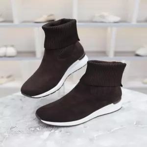 [블리아르]스웨이드 기모안감 니트 콤비 앵클 부츠 4.5cm BLMD100057_GN