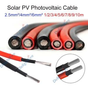 2.5/4/6mm² 주석 도금 구리 PV 연장 케이블 태양광 태양계용 전지 패널 연결 와이어 실외 RV 해양 자동차