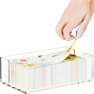 아크릴 욕실 냅킨 홀더 욕실용 투명 게스트 타월 트레이 방수 튀는 수직 일회용 종이 핸드 가정 호텔