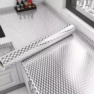 주방 알루미늄 시트지 인테리어 방수 셀프 주방 시트지 리폼 벽면 부착형 다용도 내열 상판