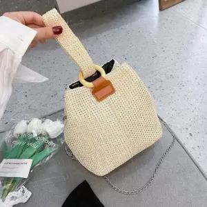 여자 손목걸이 밀짚백 주먹니 크로스백 왕골가방 여름