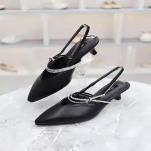 [블리아르]아르 큐빅 포인트 미들힐 슬링백 6cm BLMD100228_GN