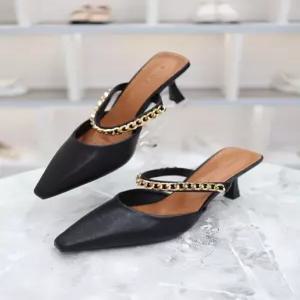 [블리아르]체인 메리제인 미들힐 블로퍼 샌들 7cm BLMD500340_GN