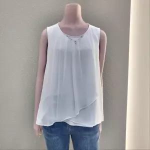 [꼼빠니아]쉬폰배색 악세서리포인트 나시 CAEU3-WXK900_IC