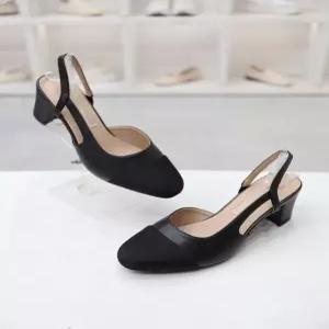 [코디엘루]라운드 배색 미들힐 슬링백 힐 샌들 7cm CDMD100235_GN