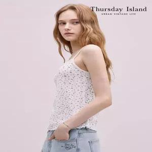 [써스데이아일랜드][Thursday Island] 플라워 슬리브리스 티셔츠(T244MSL233W)