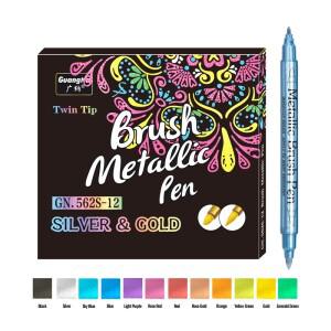 더블 헤드 금속 마커 펜 락 페인팅 머그잔 세라믹 DIY 용품 골드/Silverv 컬러 페인트