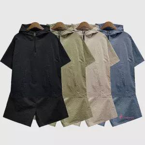 여성용 반바지 트레이닝복 반팔세트 아노락 후드opq368