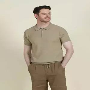 [빠니깔레][본사직영] 반소매 집업 폴로 니트 M-QNIT10